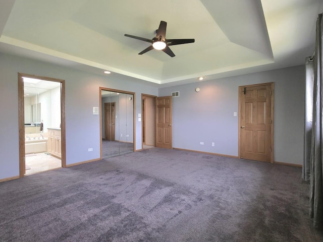 10160 Lancaster Dr, Mokena, IL 60448 - unfurnished bedroom featuring baseboards, a raised ceiling, visible vents, and carpet
