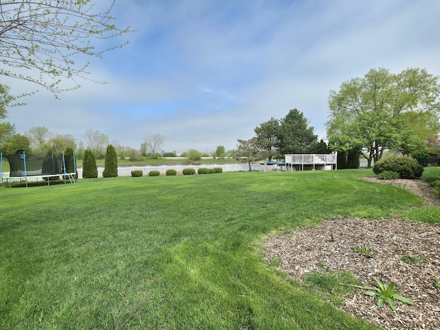 10160 Lancaster Dr, Mokena, IL 60448 - view of yard featuring a trampoline and a water view