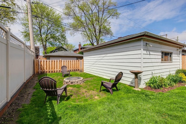 7220 W Ibsen St, Chicago, IL 60631 - view of yard featuring an outdoor fire pit