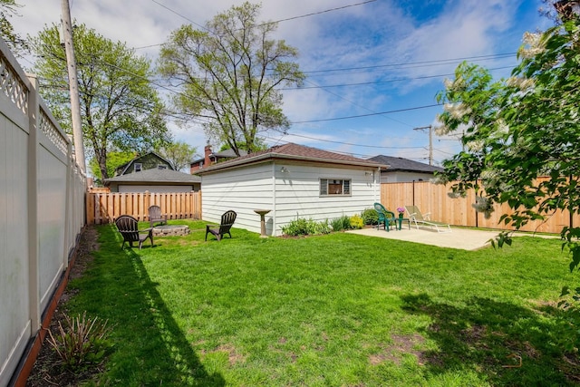 7220 W Ibsen St, Chicago, IL 60631 - view of yard with a patio and an outdoor fire pit