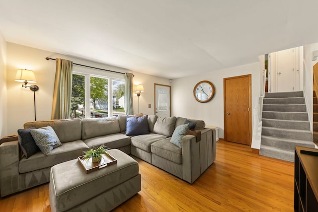 1500 E Lowden Ave, Wheaton, IL 60189 - living room featuring stairway and light wood-type flooring