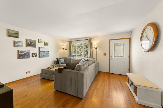 1500 E Lowden Ave, Wheaton, IL 60189 - living room featuring light wood-style flooring and baseboards