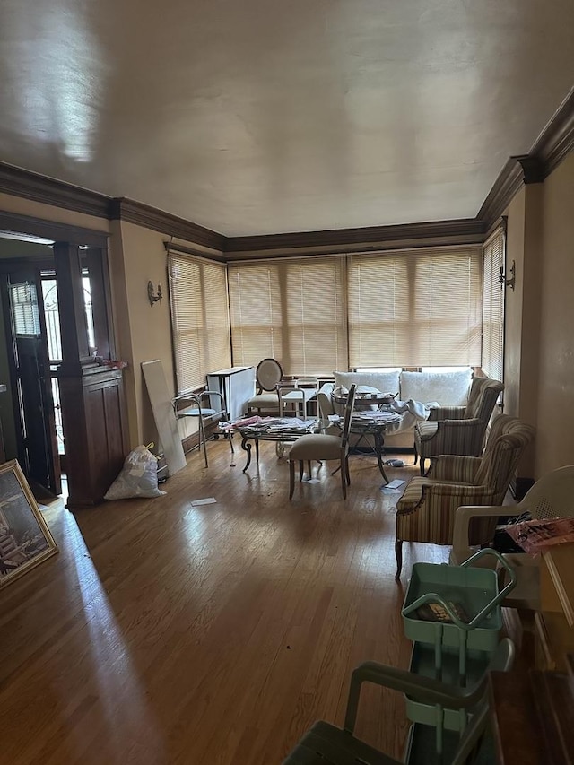 8042 S Bennett Ave, Chicago, IL 60617 - living area featuring ornamental molding and wood finished floors