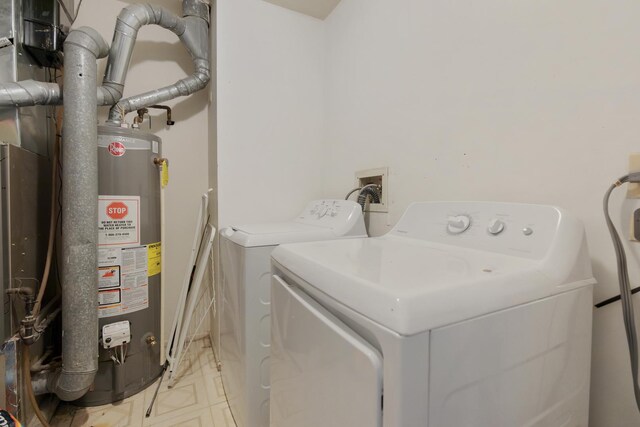 314 Wildberry Ct Unit A1, Schaumburg, IL 60193 - clothes washing area with gas water heater and washer and dryer