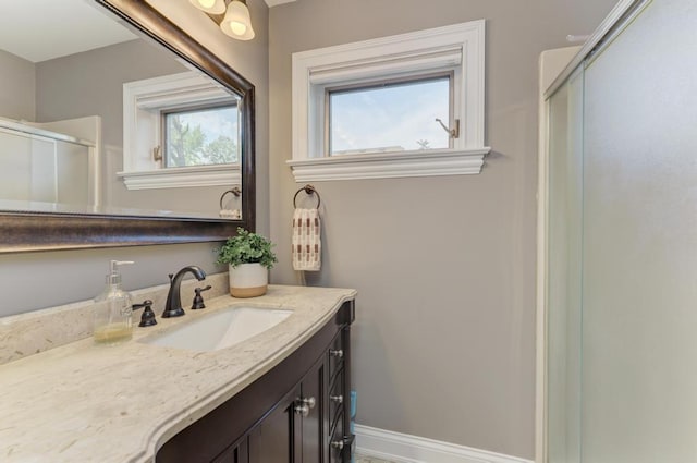 221 8th St, Downers Grove, IL 60515 - full bathroom with an enclosed shower and vanity
