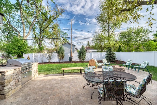 221 8th St, Downers Grove, IL 60515 - view of patio / terrace featuring an outdoor fire pit and outdoor dining space