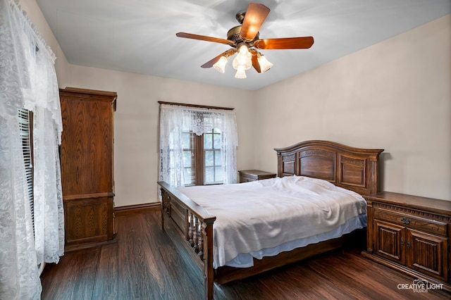 811 W Galena Blvd, Aurora, IL 60506 - bedroom with dark wood-style flooring and ceiling fan