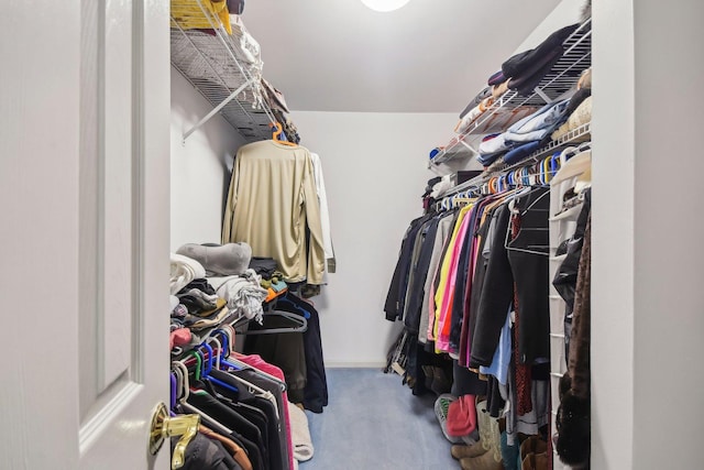 spacious closet with carpet floors