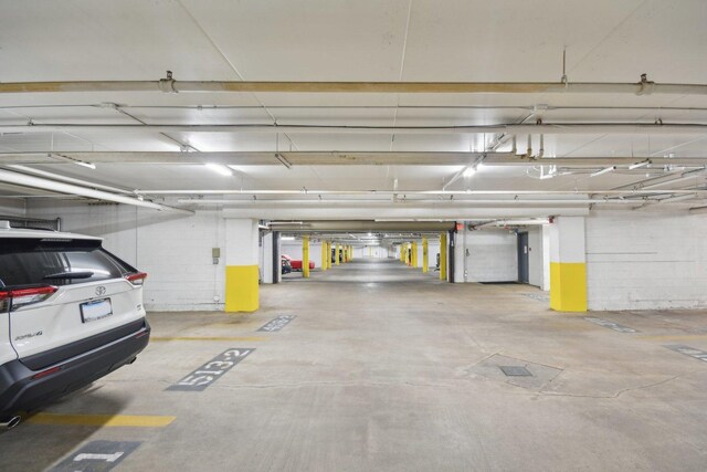 view of parking garage