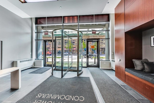 common area with floor to ceiling windows