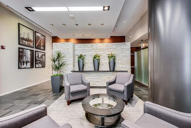 common area featuring recessed lighting