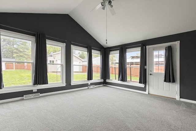 unfurnished sunroom featuring visible vents