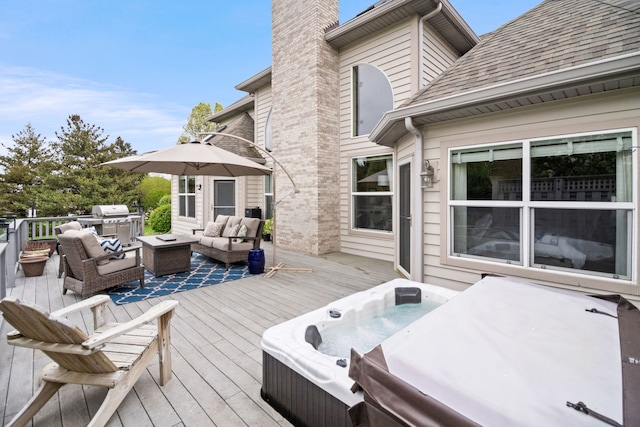 40W434 Triple Oaks Farm Dr, Hampshire, IL 60140 - wooden deck featuring an outdoor hangout area and area for grilling