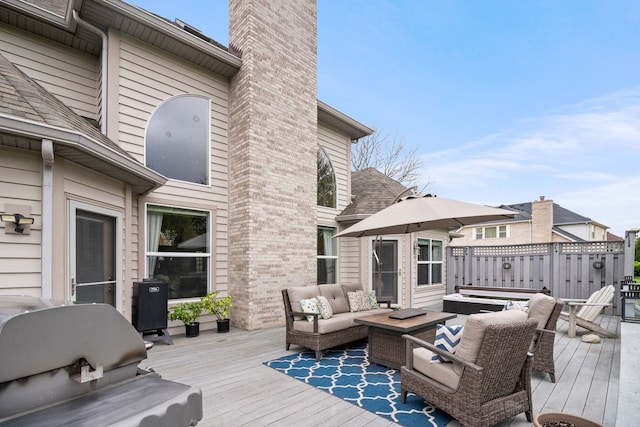 40W434 Triple Oaks Farm Dr, Hampshire, IL 60140 - wooden deck featuring outdoor lounge area
