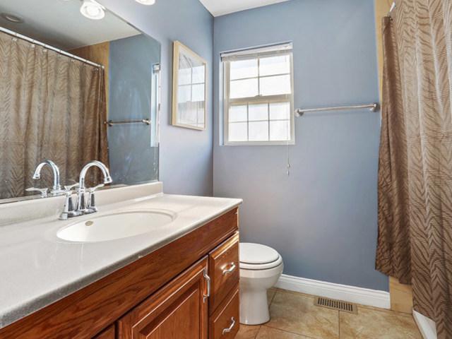 15535 Homan Ave, Markham, IL 60428 - full bathroom featuring vanity, tile patterned flooring, and a shower with shower curtain