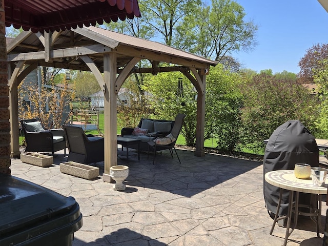 24758 S Tryon St, Channahon, IL 60410 - view of patio / terrace with a gazebo and an outdoor hangout area