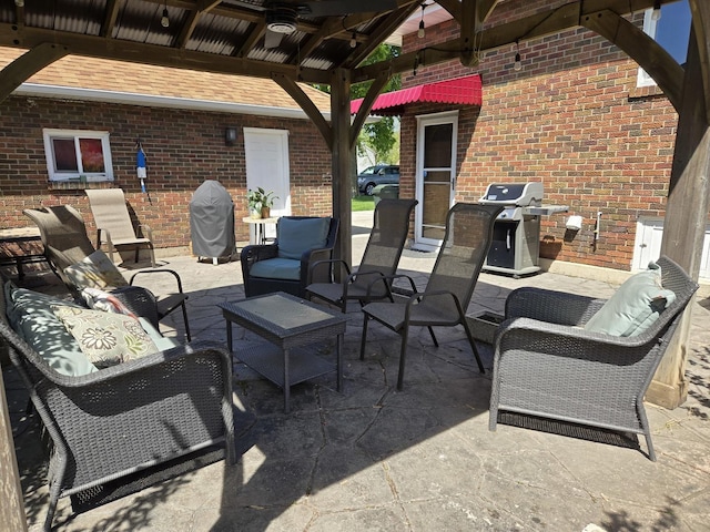24758 S Tryon St, Channahon, IL 60410 - view of patio featuring outdoor lounge area and a grill