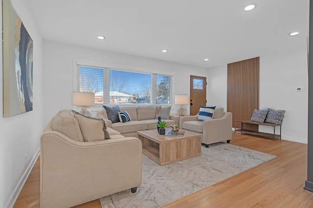 2002 Bonita Ave, Mount Prospect, IL 60056 - living room with recessed lighting, light wood-style floors, and baseboards