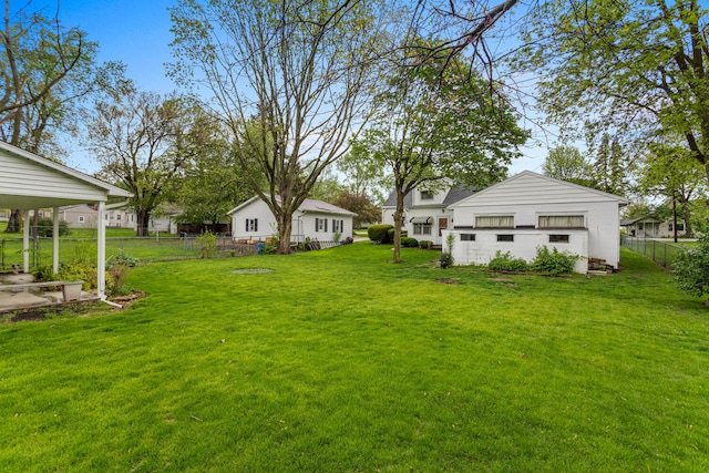 view of yard with fence