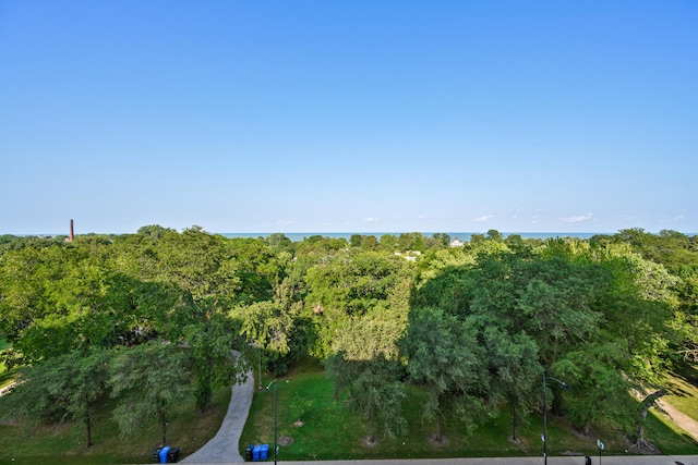 aerial view featuring a view of trees