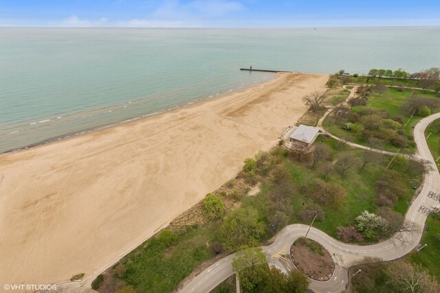 5733 N Sheridan Rd Unit 29D, Chicago, IL 60660 - aerial overview of property's location with unending shoreline