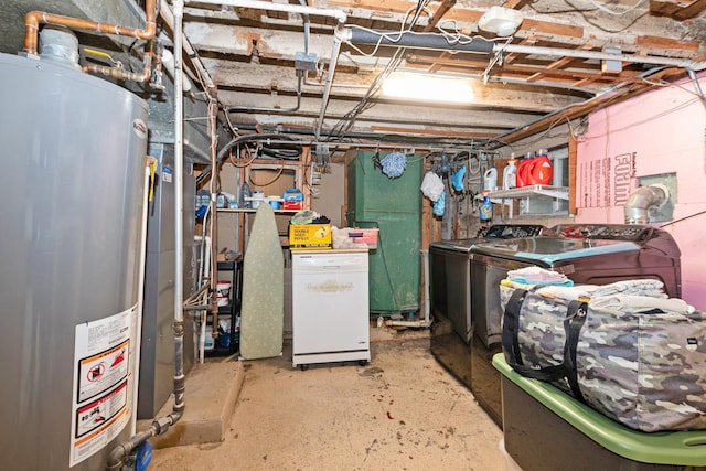 37 Mckinley Ave, Steger, IL 60475 - unfinished below grade area with washer and clothes dryer and water heater