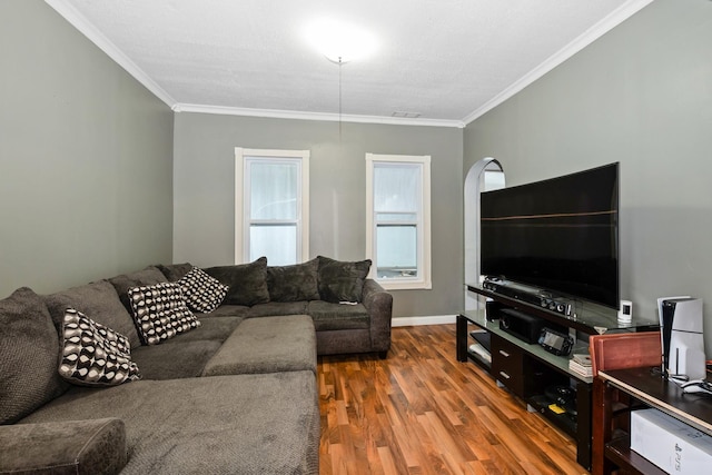 37 Mckinley Ave, Steger, IL 60475 - living room featuring wood finished floors and crown molding