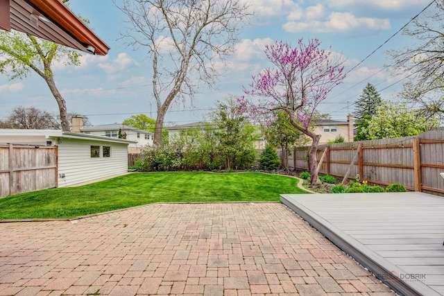 view of patio featuring a fenced backyard