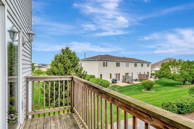 1372 Fox Hound Trl, Beecher, IL 60401 - wooden terrace with a yard and a residential view