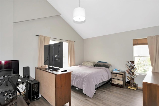 1372 Fox Hound Trl, Beecher, IL 60401 - bedroom with light wood-type flooring, lofted ceiling, and an office area