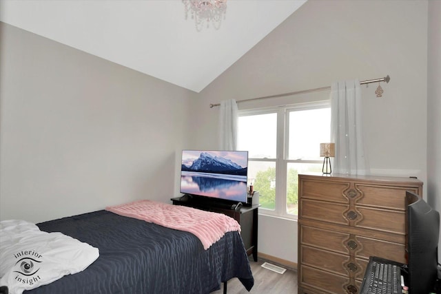 1372 Fox Hound Trl, Beecher, IL 60401 - bedroom with vaulted ceiling, light wood-style flooring, and baseboards