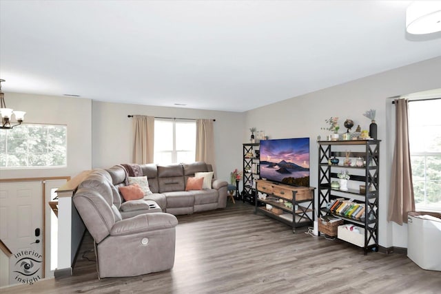 1372 Fox Hound Trl, Beecher, IL 60401 - living area with a chandelier and wood finished floors