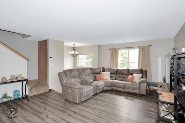 1372 Fox Hound Trl, Beecher, IL 60401 - living area featuring a chandelier and light wood-type flooring