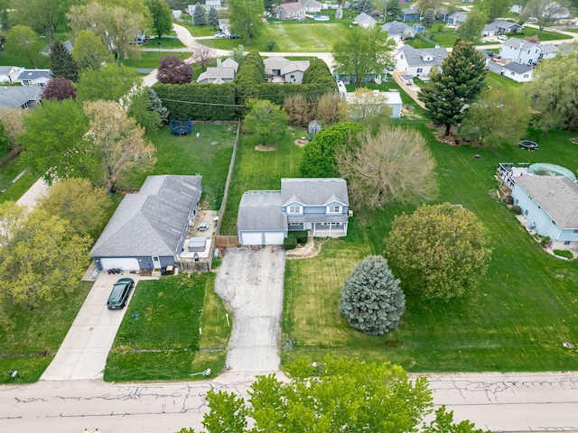 drone / aerial view with a residential view
