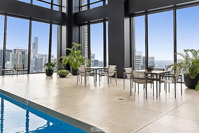 175 E Delaware Pl Unit 5019, Chicago, IL 60611 - community lobby with a city view and floor to ceiling windows