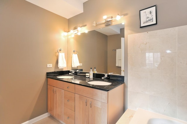 1521 N Ashland Ave Unit 2, Chicago, IL 60622 - bathroom featuring double vanity and a tub