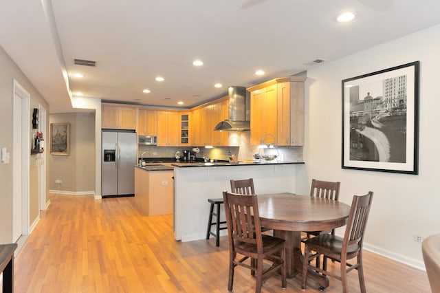 1521 N Ashland Ave Unit 2, Chicago, IL 60622 - dining space featuring light wood-style flooring, recessed lighting, and baseboards