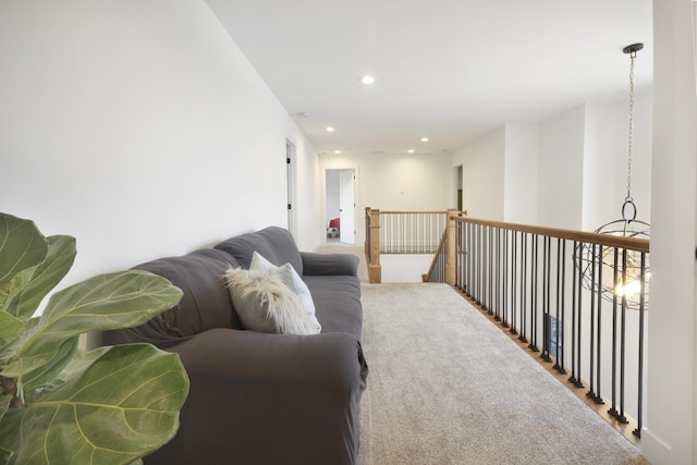 living area with recessed lighting