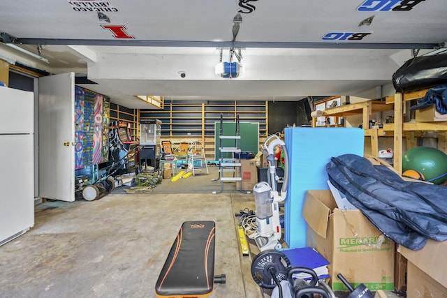 39540 N Channel View Dr, Antioch, IL 60002 - garage with freestanding refrigerator and a garage door opener