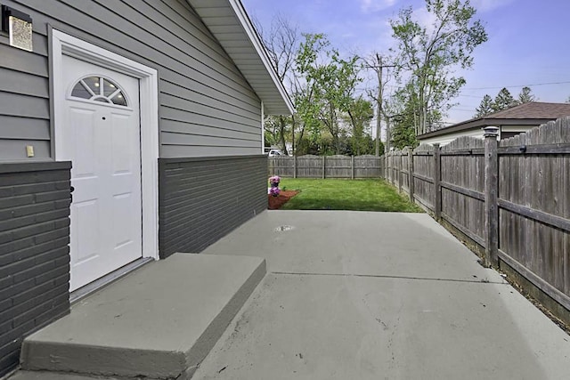view of patio / terrace featuring a fenced backyard
