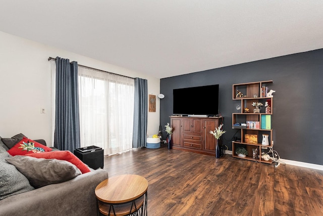 10 Wake Robin Ct, Woodridge, IL 60517 - living room with dark wood-style flooring and baseboards