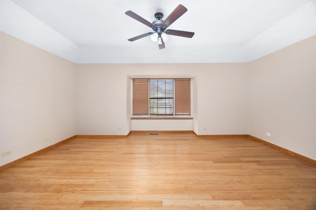 2218 Seaver Ln Unit 2218, Hoffman Estates, IL 60169 - unfurnished room featuring light wood-style floors, baseboards, and ceiling fan