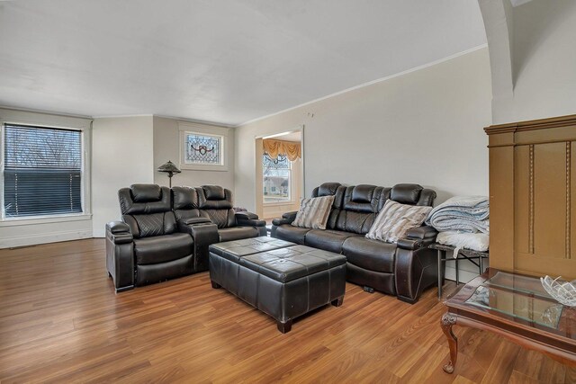 401 7th St, Mazon, IL 60444 - living room with light wood-style flooring and crown molding
