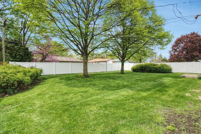 view of yard featuring fence private yard