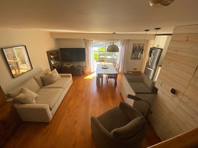 living area featuring wood finished floors