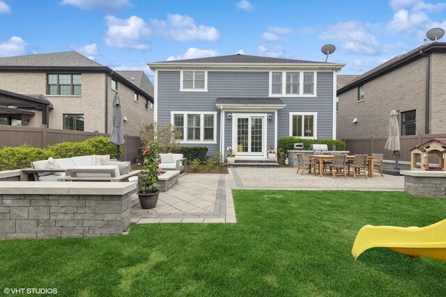 311 E Schiller St, Elmhurst, IL 60126 - rear view of property with a patio area, entry steps, and an outdoor hangout area
