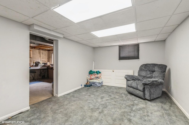 325 Olin Ct, Algonquin, IL 60102 - sitting room with carpet flooring, a paneled ceiling, and baseboards