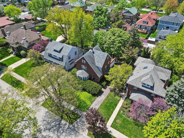 aerial view of residential area
