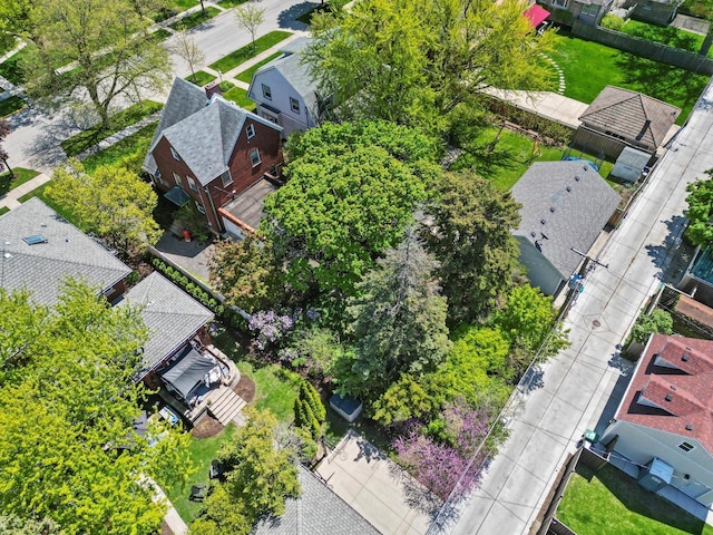 aerial view of residential area