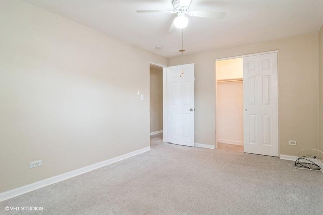 2642 N Harlem Ave Unit Gw, Elmwood Park, IL 60707 - unfurnished bedroom with carpet flooring, baseboards, a closet, and ceiling fan